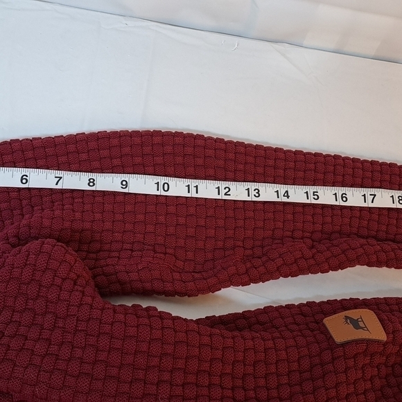 Zaitun Men's Hooded Sweatshirt Sweater Pullover Solid Knitted Maroon Size Large - Picture 15 of 15